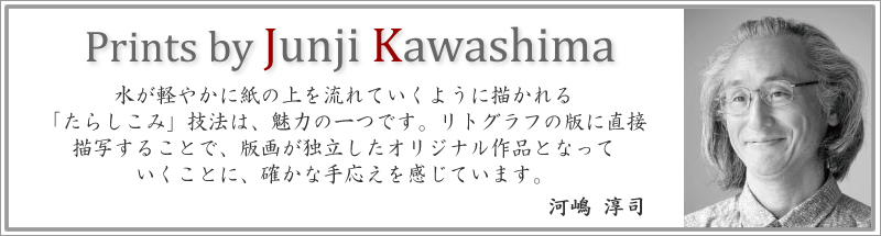 Prints by Junji Kawashima y₩Ɏ̏𗬂Ă悤ɕ`u炵݁vZ@́A͂̈łBgOt̔łɒڕ`ʂ邱ƂŁAŉ悪ƗIWiiƂȂĂƂɁAmȎ艞Ă܂B